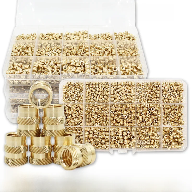 Inserts en laiton cannelés à fusion à chaud pour imprimante 3D et boîtier d'ordinateur portable, avec pointe de fer M2 M2.5 M3 M4 M5 M6