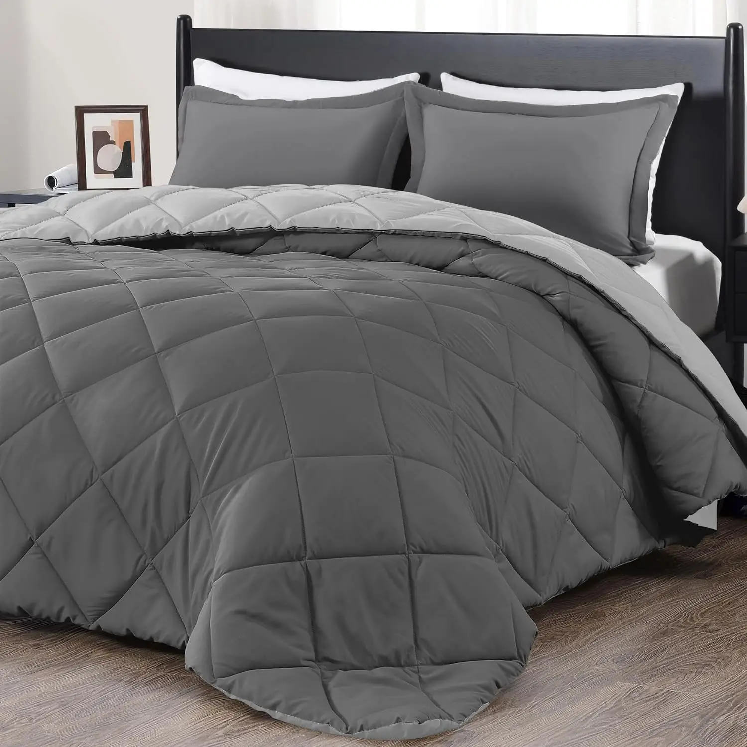 Microfaserbettdecke Ganzjahresdecke,Bettdecke 135x200cm, 200x200cm,4 Jahreszeiten,Füllung: Mikrofaser, Bezug: Mikrofaser, Super Weiche Atmungsaktive Schlafdecke,Wende-Steppdecke