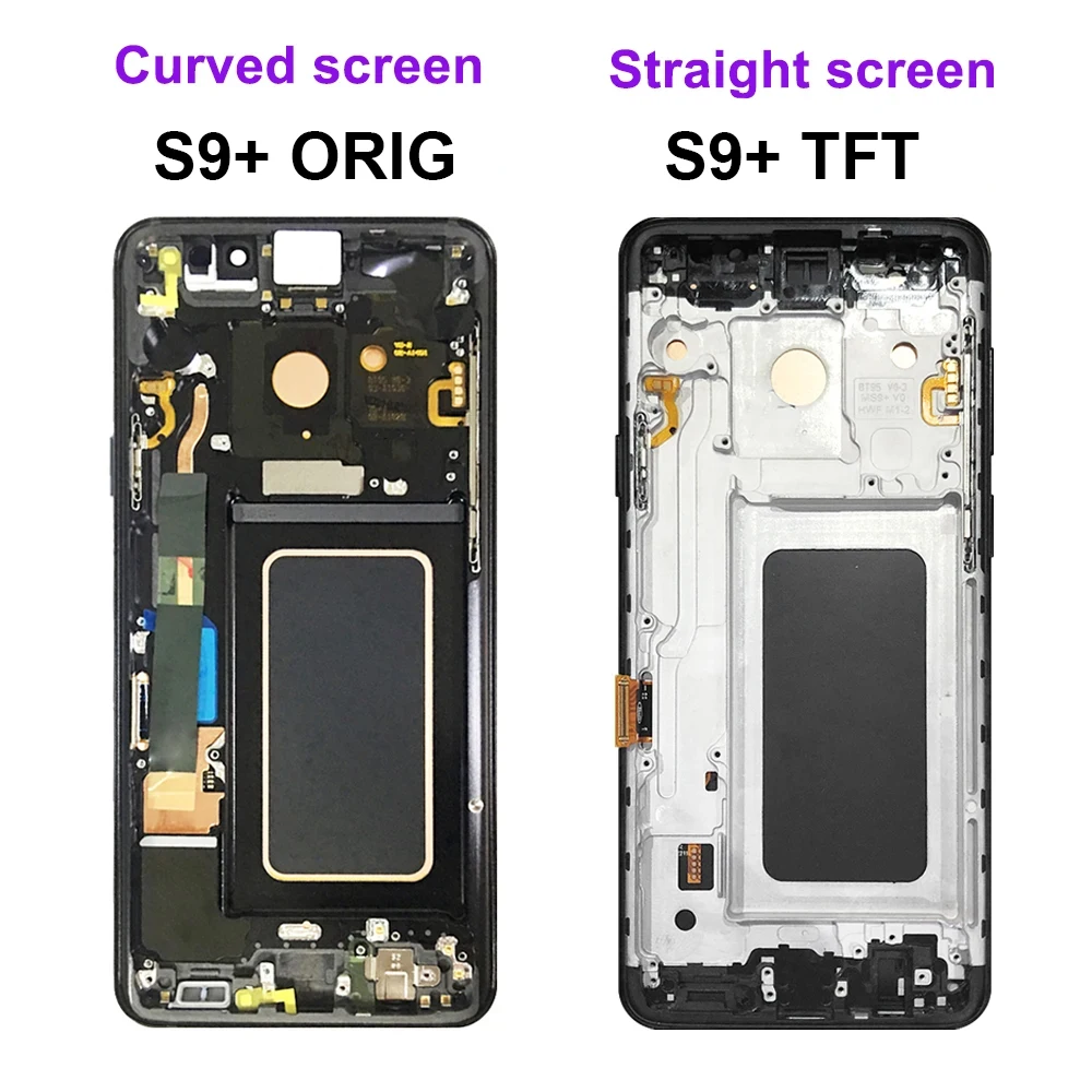 TFT S9 Plus Screen For Samsung Galaxy S9 Plus S9+ LCD Display G965 G965F Touch Screen Replacement Digitizer Assembly with Frame