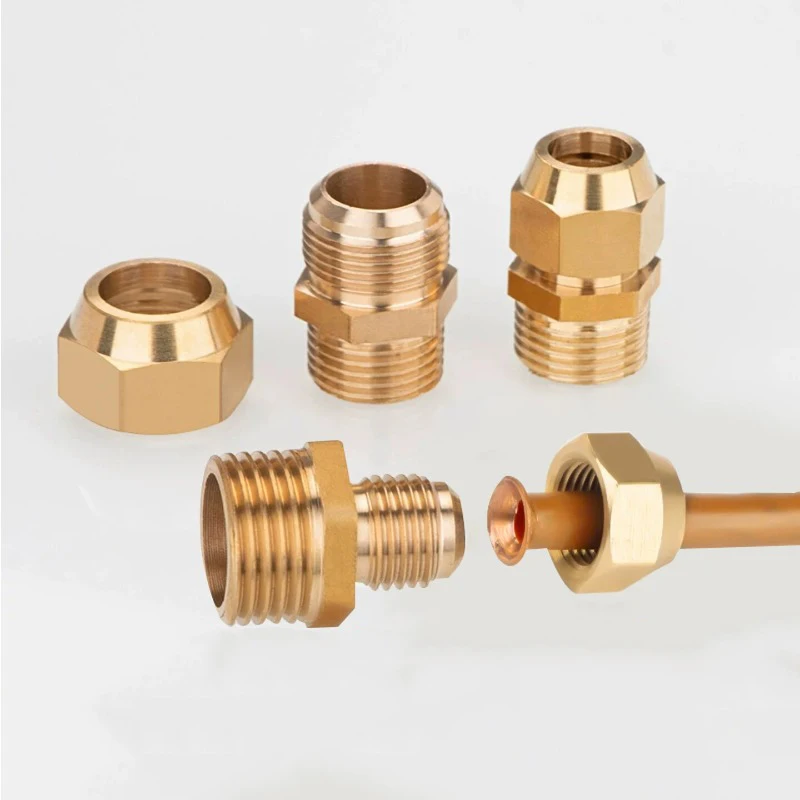 Full copper flared copper tube, aluminum tube, oil tube, external thread flared straight joint 6 8 10 12 14 -1/8 1/4 3/8 1/2