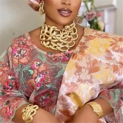 Necklace For Women Dubai Gold Plated Jewelry Set Luxury Jewelry Original Ring BraceletWedding Banquet Costumes Nigeria Wedding