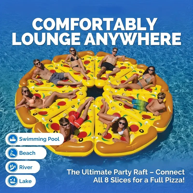 Hot Giant Pizza Swimming Pool Floating Inflatable Mattress Swimming Ring Circle Island Cool Water Party Pool Toy Pool Float