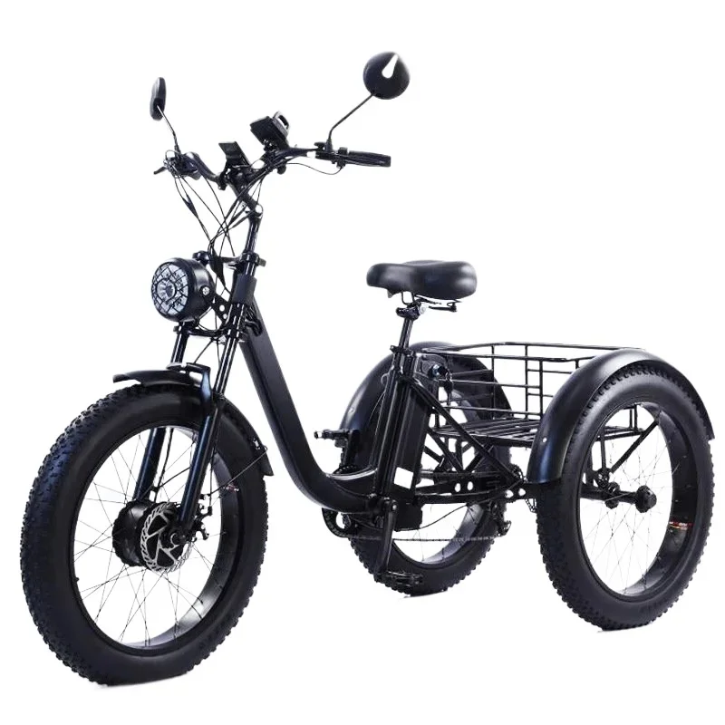 AliExpress Daibot 3 Wheel Electric Cargo Tricycle for Adult Powerful Strong 750W 48V 15AH 24 Inch Fat Electric Mountain Bike For Man Women
