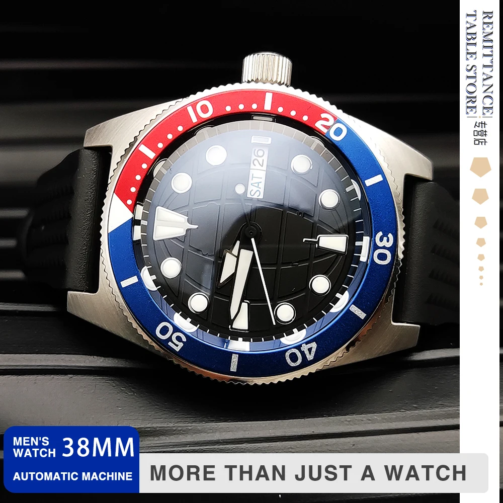 38mm Men's Watch Automatic Mechanical Japan  Luminous Sapphire Waterproof Stainless Steel Fashion Watch