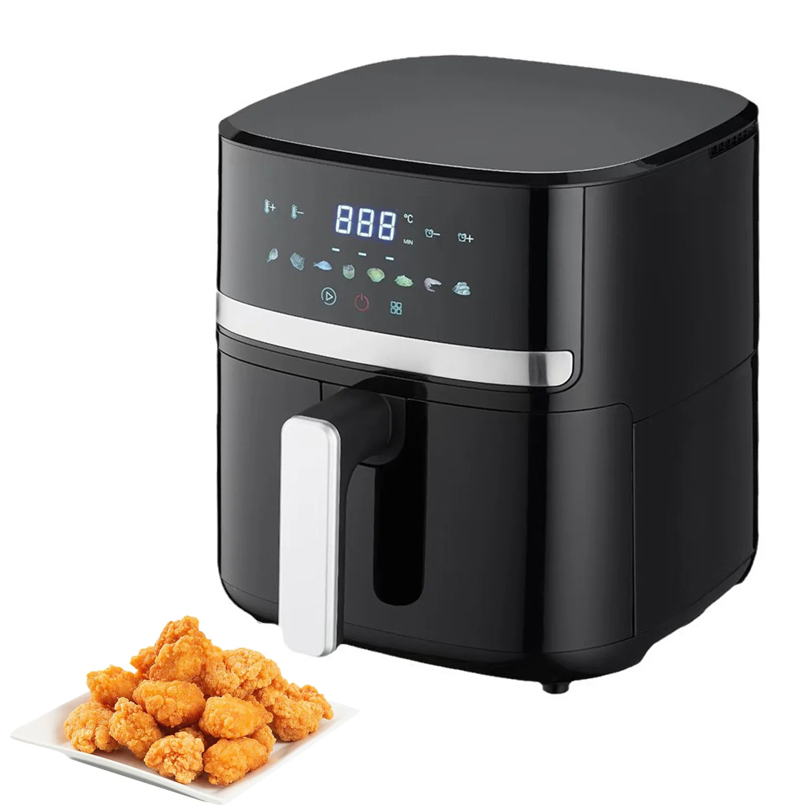 5.5L 1400W Large Capacity LED display Air Fryer Intelligent Oven French Fries And roast Chicken Food Grade With 8 Food