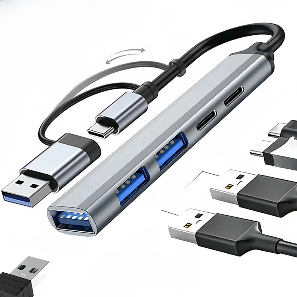 5 w 1 USB 3.0 HUB 5 Gb/s Stacja dokująca USB C PD 65W Typ C do USB HUB USB 3.0 Rozdzielacz OTG Adapter Do PC Laptop Macbook Pro — zdjęcie produktu 7