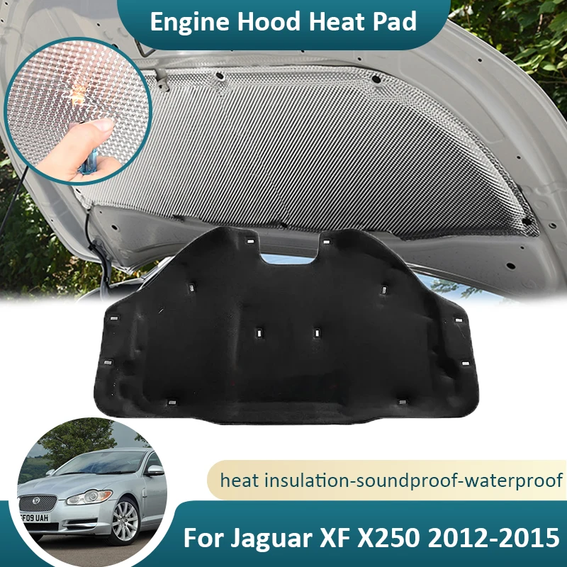 

For Jaguar XF X250 2012 2013 2014 2015 Car Front Engine Hood Sound Heat Pad Insulation Mat Cotton Cover Soundproof Fireproof