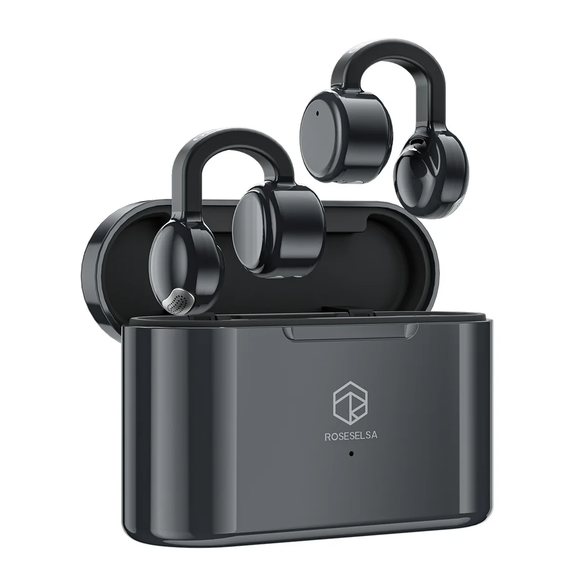 

ROSESELSA OPENFREE Open-Ear Bluetooth Earbuds Lightweight Ear-Clip Wireless Headphones Comfortable Fit for Sports Running