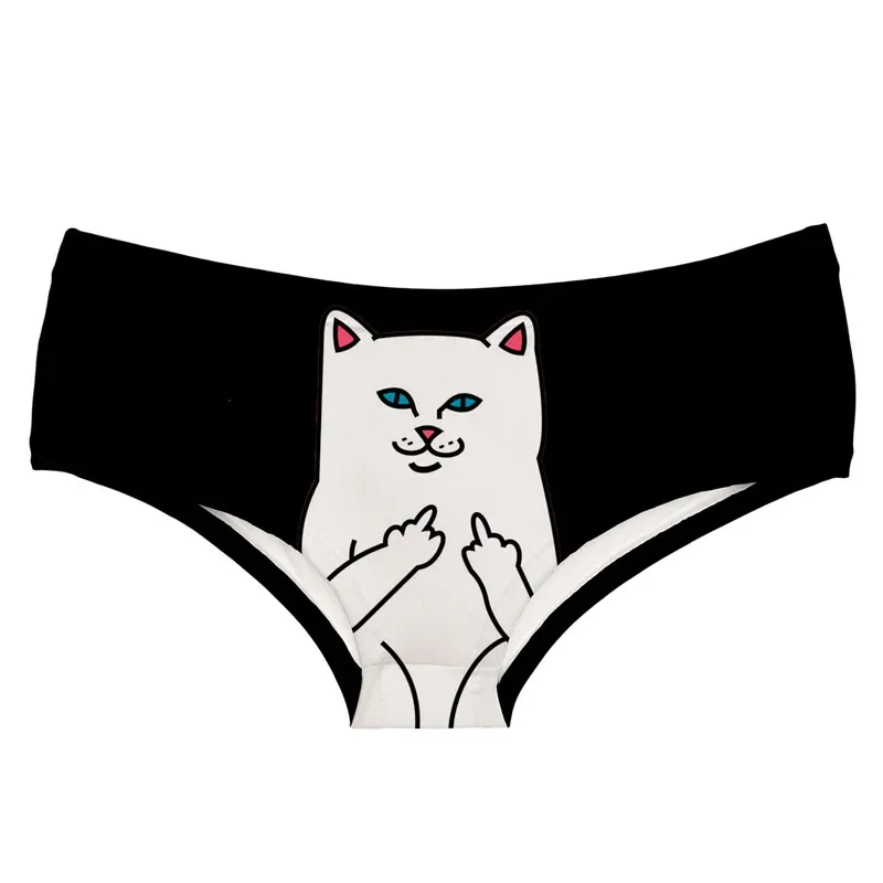 DeanFire Super Soft Women 3D Panties Underwear CAT Meow Kitty Funny Print Kawaii Push Up Briefs Lingerie Thong for Female — zdjęcie 2