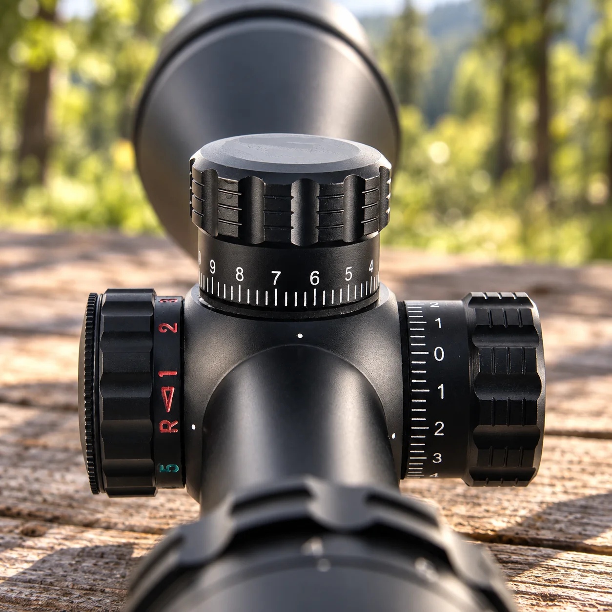 6-24×50AOMC Hunting Scope Rifle Scope Features a 1inch Tube Design and an Objective Side Parallax Adjustment Function. It Is Equipped with a High Definition Optical System, Locking Adjustment Turrets, and Dual Color (Red/Green) Illumination, Making It