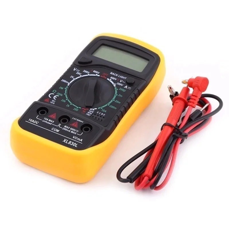 XL830 Professionelles multitest-Digitalmultimeter mit Piepton, LED, Spannung, Strom, Durchgang, Batterie, Widerstand, tragbar