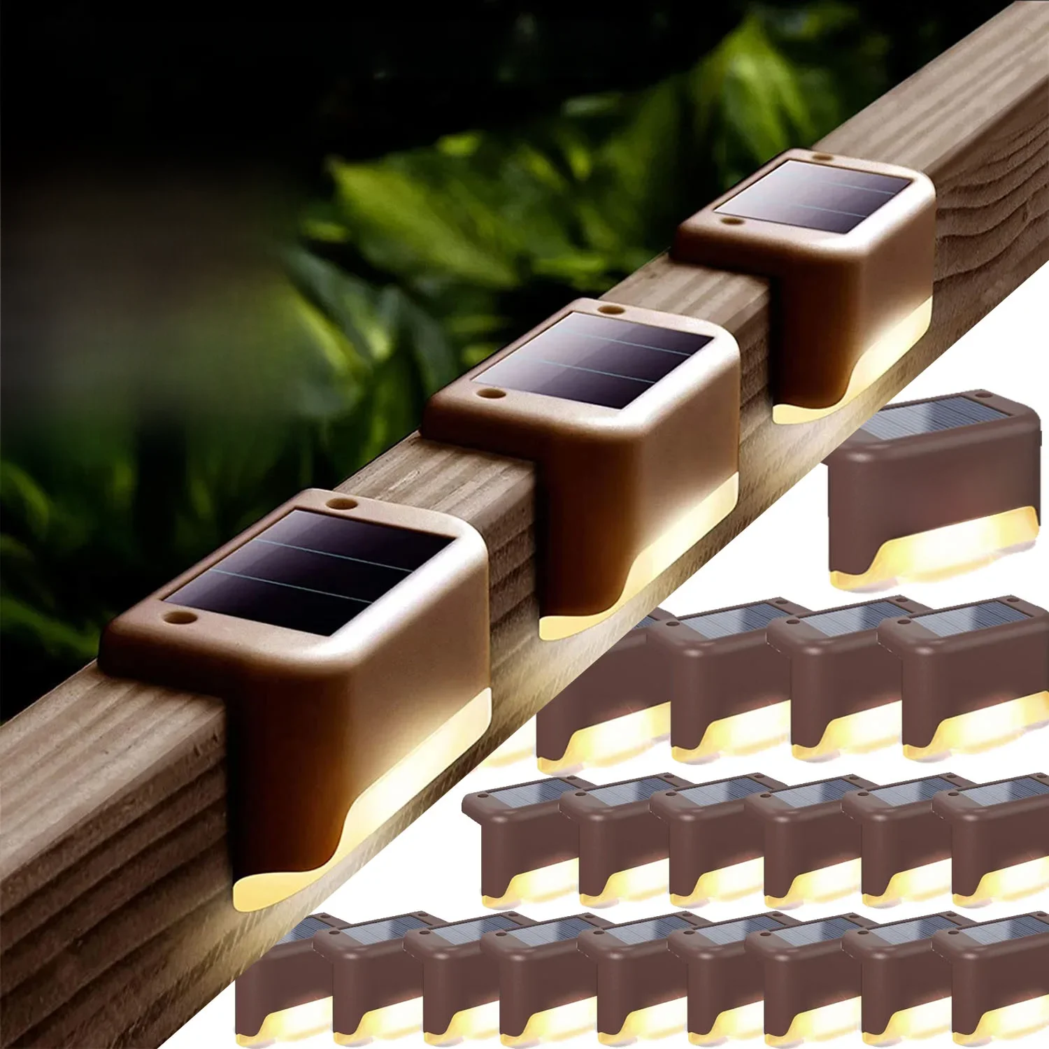 1~20PCS Solar Deck Light Outdoor IP65 Waterproof Solar Power Garden Lamps for Railing Stairs Step Fence Yard Patio Pathway