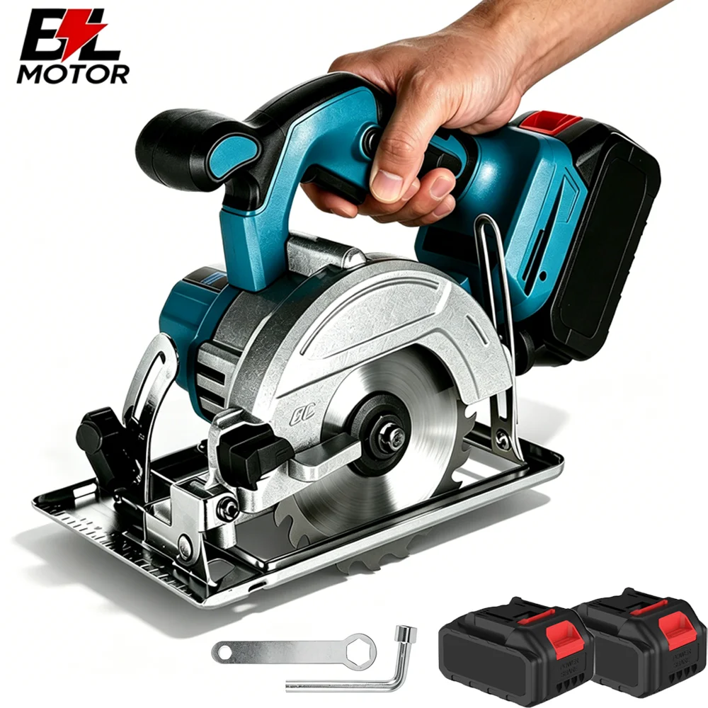 Scie circulaire électrique sans fil de 5 pouces, outil électrique portatif pour couper le bois, le PVC et le panneau de particules, compatible avec la batterie Makita 18V
