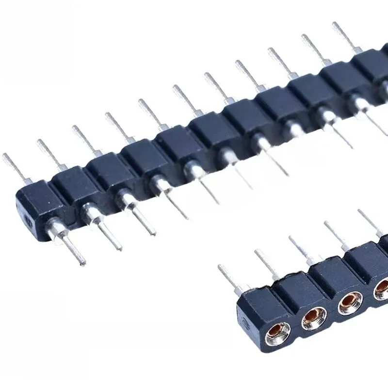 1x40P 1.27mm 2.0mm 2.54mm trou rond mâle étain or femelle broche en-tête simple rangée 0.1 "cassable PCB IC cristal Transistor prise