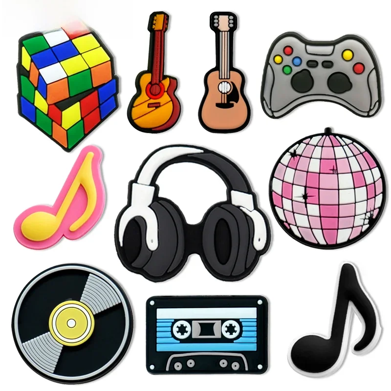 1 pièces manette de jeu symbole phonétique Cube magique breloques de chaussure pour garçons musique accessoires de chaussure de Baseball broches pour enfants boucles de sabot classiques