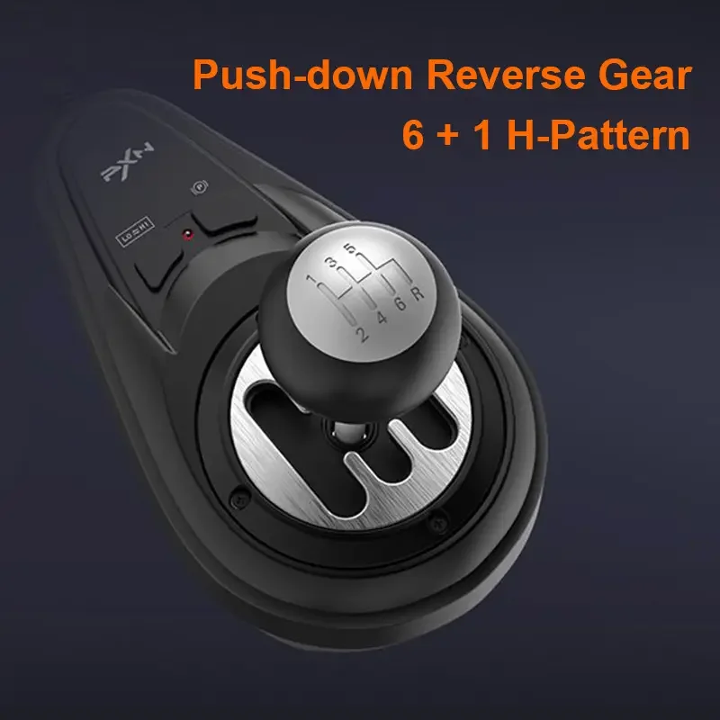 PXN A7 محول القيادة 6 + 1 H-Pattern 2 زر دفع أسفل عكس والعتاد PIug-Play متعدد الأجهزة دعم عجلة قيادة السباق للكمبيوتر الشخصي