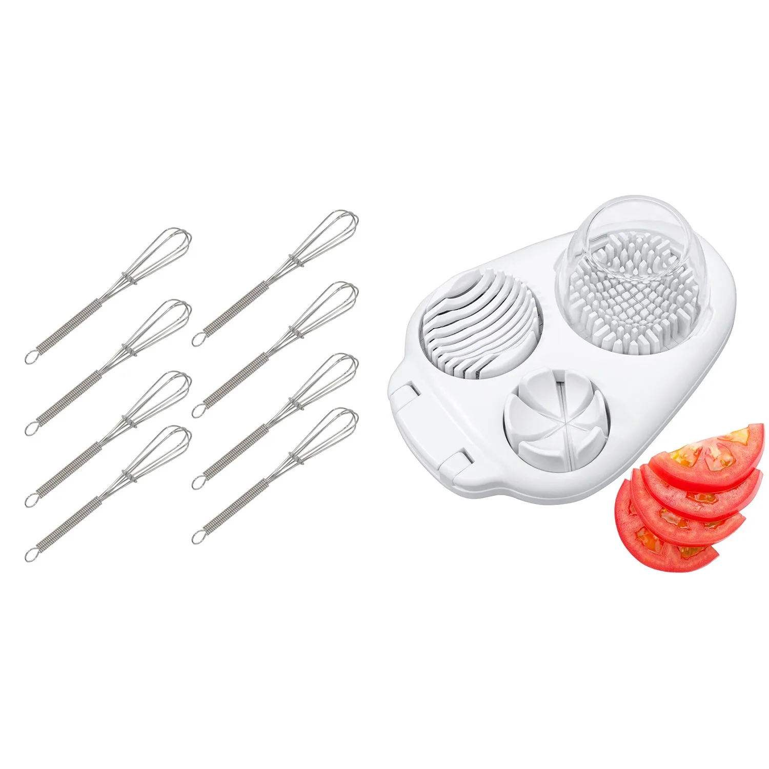 Small Whisk,Mini Whisk & Egg Slicer,Egg Shell Opener, 7 Inch Tiny Whisk For Whisking, Beating Eggs(2 Pcs)