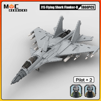 Military China Air Force J15 Flying Shark Flanker-D Fighter MOC Building Block Modern Aircraft Load Weapons Bricks Toys for Boys