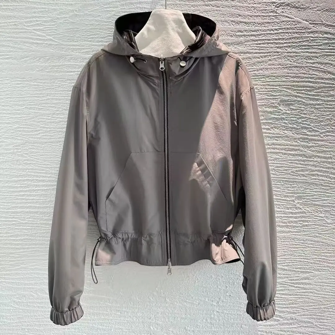 Exclusive Classic  Double-Sided High-End Quality Leather Hooded Jacket