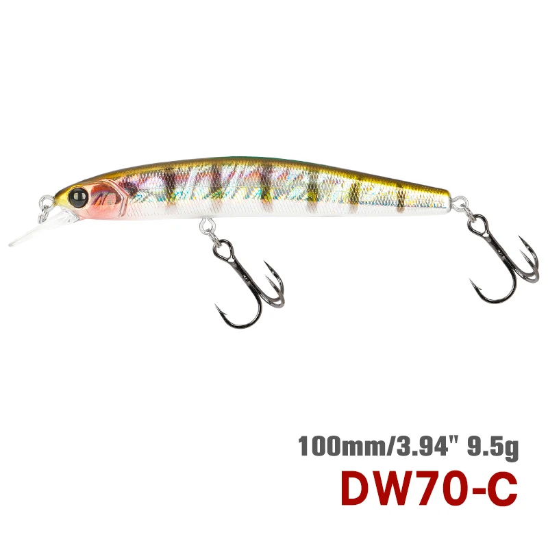 TSURINOYA Opschorting Minnow Nieuwe Vissen Lokken DW70 100SP 9.5g Kunstaas Swimbait Wobbler Harde Lokken Snoek Bass Crankbait