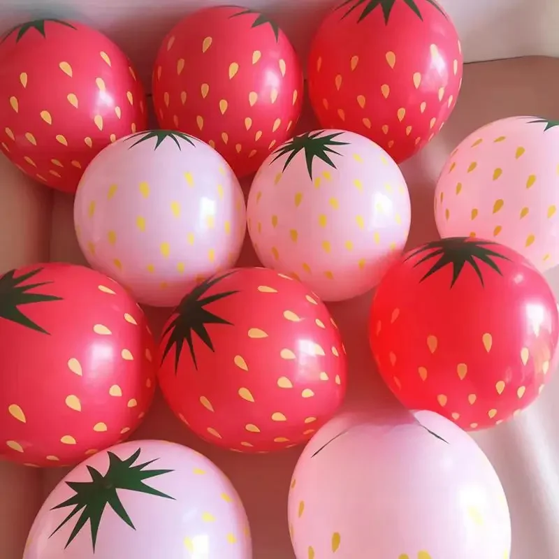 20/50szt Truskawkowe balony Arbuz Owoce Urodziny Balon Letnia Hawajska Dekoracja Impreza Dzieci Dziewczyna Urodziny Globos — zdjęcie 2