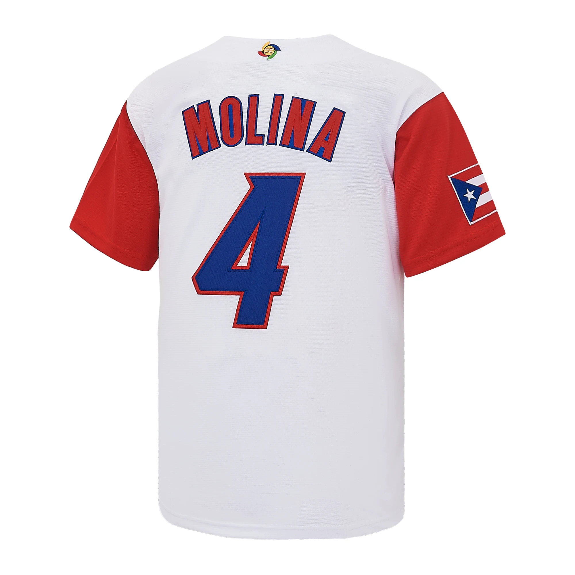 Men's #4 Yadier Molina Puerto Rico Legendary Catcher Baseball Jersey,Letter Embroidery World Baseball Classic Apparel,Game Day Gift view 3