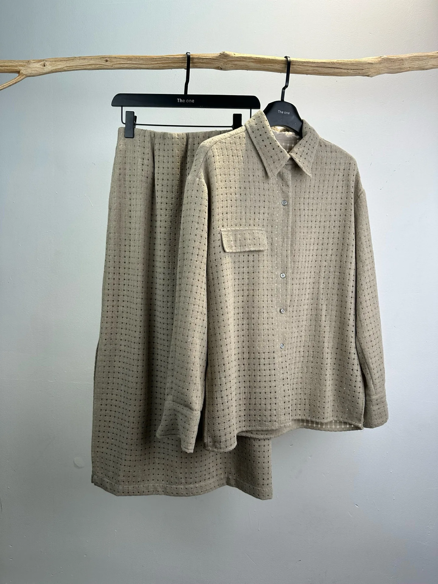 

Autumn winter luxurious women's minimalist wool set