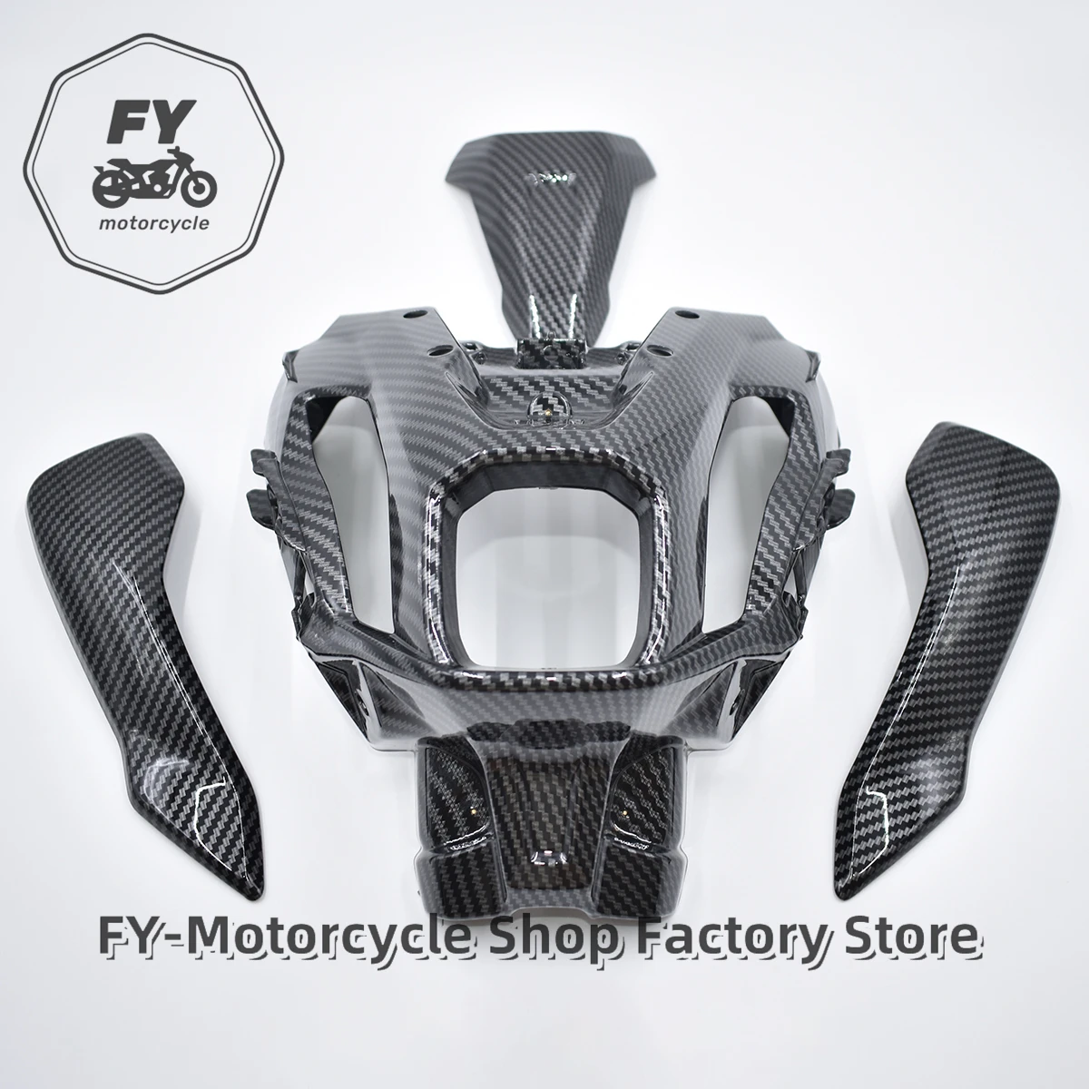 Headlight fairing Carbon Fiber Painted Look Upper nasal mask front steering signal bracket Fit For YAMAHA MT-07 2021 2022 2023