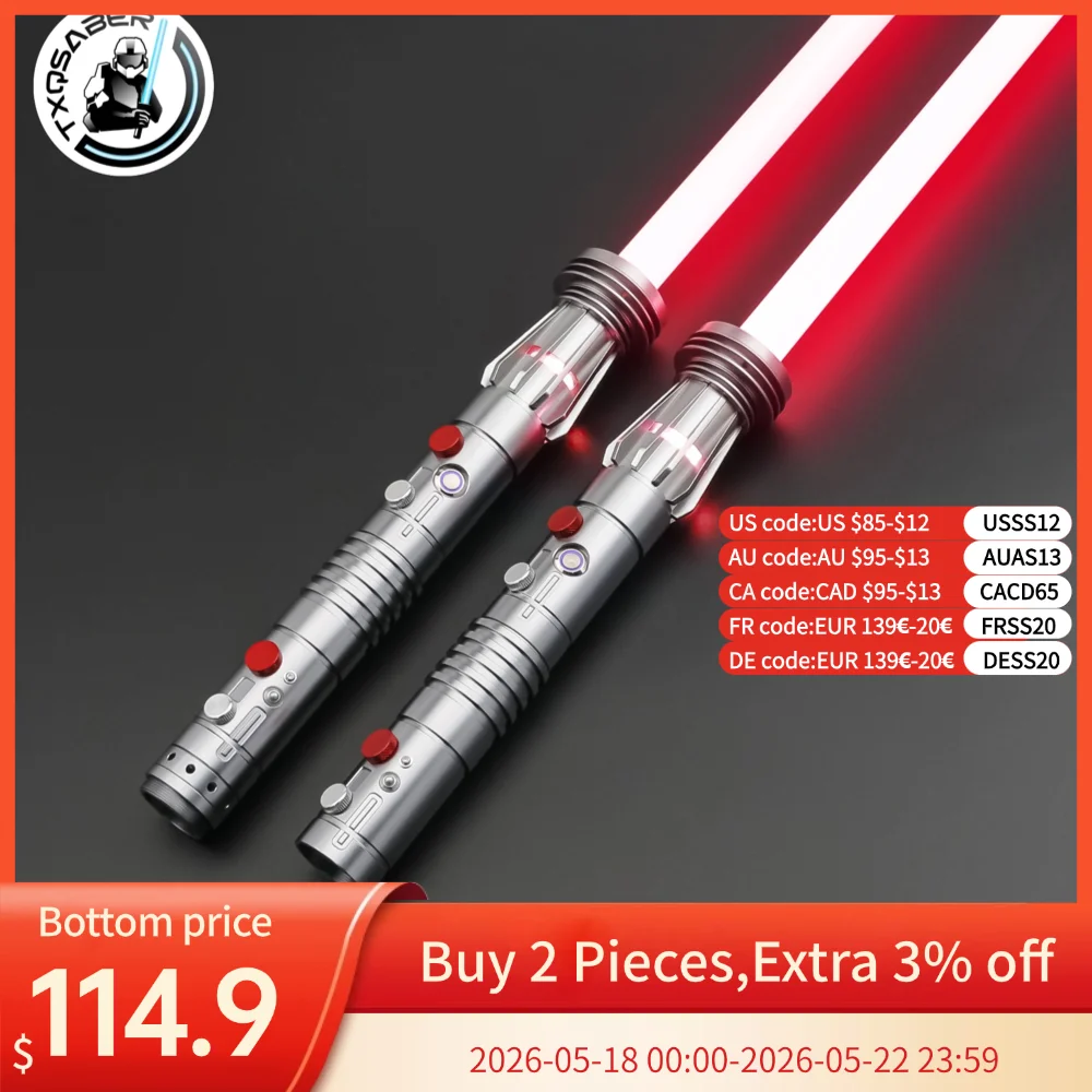 TXQSABER Special Edition Darth maul Heavy Dueling Lightsaber Bluetooth Color Black Friday Blaster Cosplay Laser Sword Toys