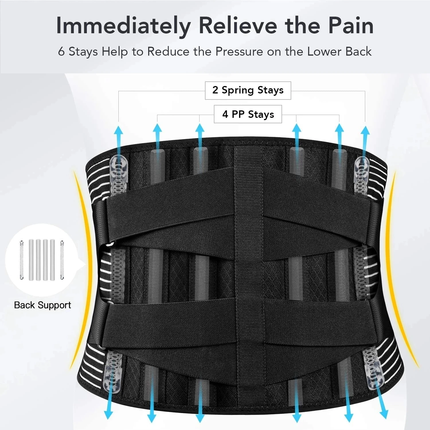 Back Lumbar Support Belt Double Pull Adjustable Medical Waist Orthopedic Brace Spine Relaxed Decompression Anti-skid Breathable