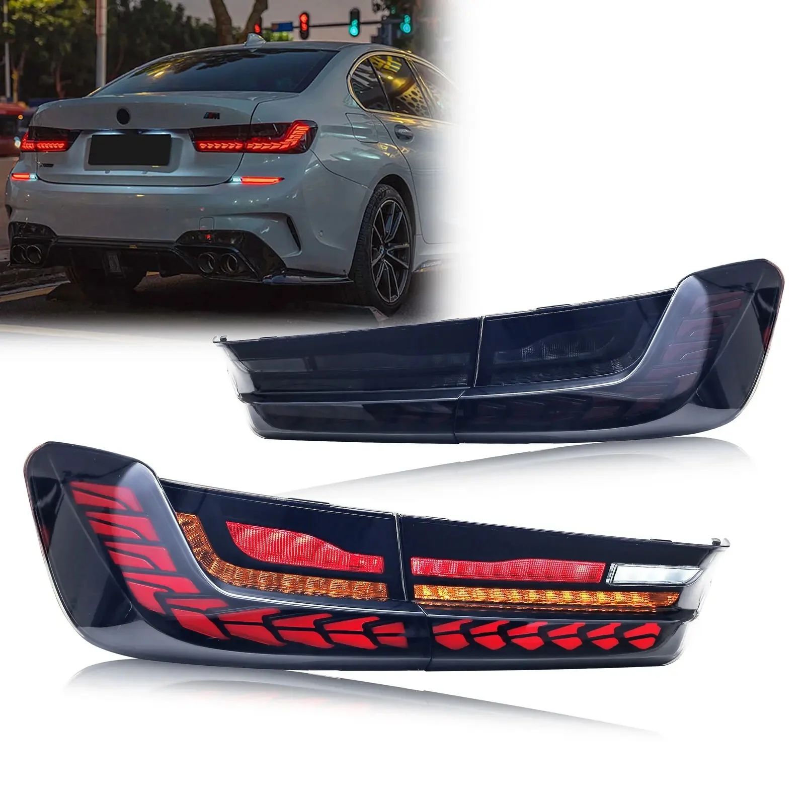 LED GTS Achterlichten voor BMW 3-Serie G20 G80 M3 Saloon 2019-2024 Sequentiële Signaal Dynamische Animatie achterlichten Montage - afbeelding 2