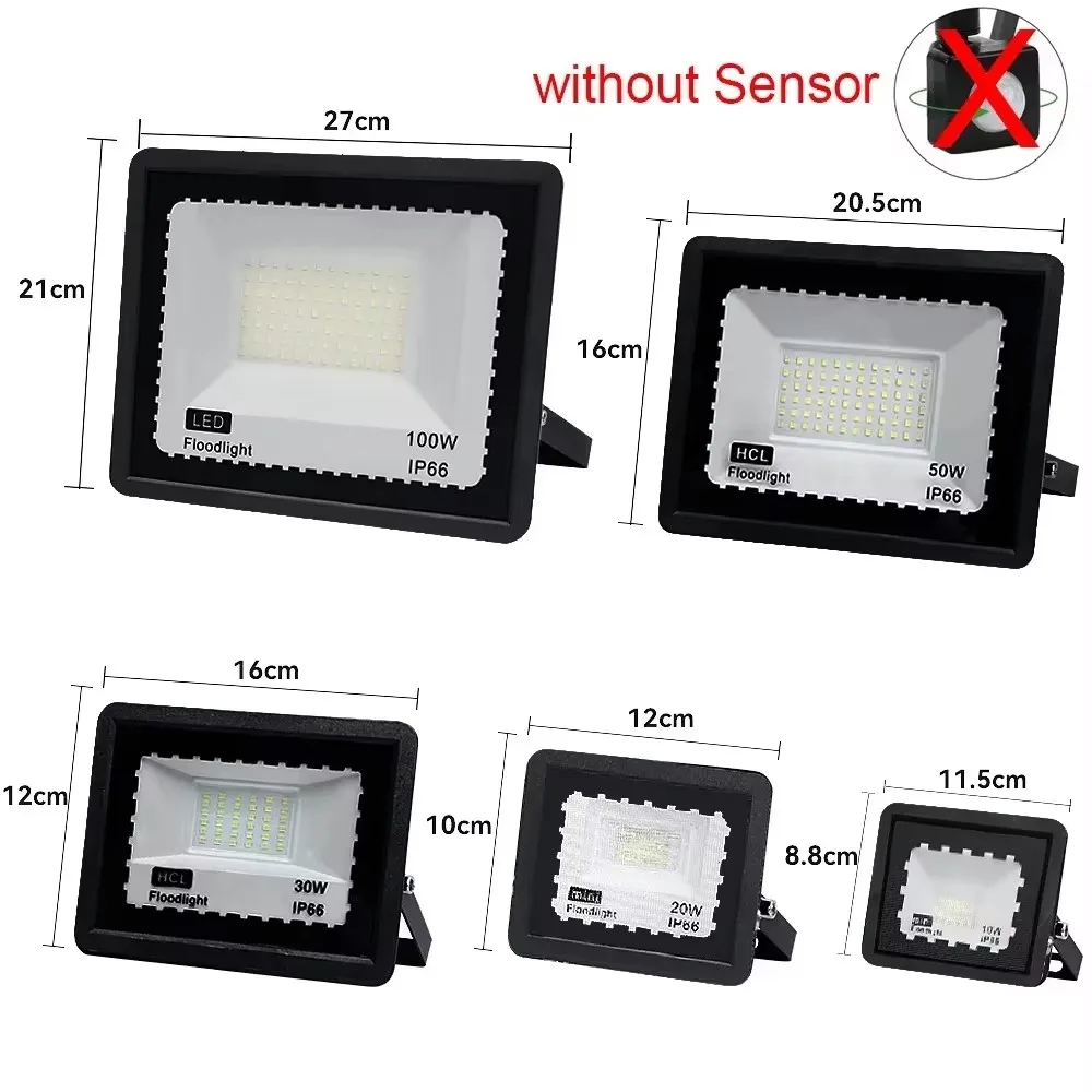 LED PIR Motion Sensor Floodlight Wall Light Outdoor 100W 50W 30W 20W 10W IP66Waterproof LED Spotlight For Garden Garage Lighting