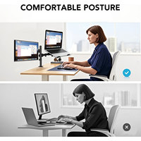 Monitor Mount with Laptop Arm, Fully Adjustable for 13 to 27 Inch LCD LED Screen & max 360° Rotation Suitable for Laptops Up to