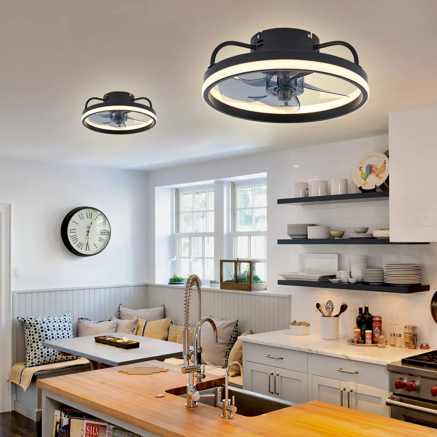 Modern Silent LED Fan Ceiling Light 6 Speed Winds Adjust Dimmable Lighting APP Remote Control Household Smart Fan Lamp
