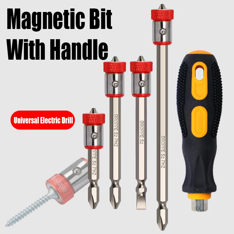 

Durable 100/150MM Cross Screwdriver Bit Set With Handle Universal Electric Batch Head Phillips Slotted Magnetic Screw Driver Bit