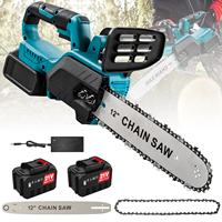 Brushless 12 inch cordless rechargeable borrowing electric chain saw woodworking garden power tool For Makita 21V battery