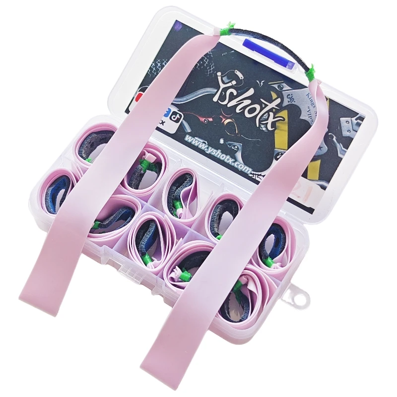 

Yshotx Lavender Bolt-A21 Slingshot Bands 10 pcs Flat Latex Rubber High Elastic for Hunting Catapult Shooting