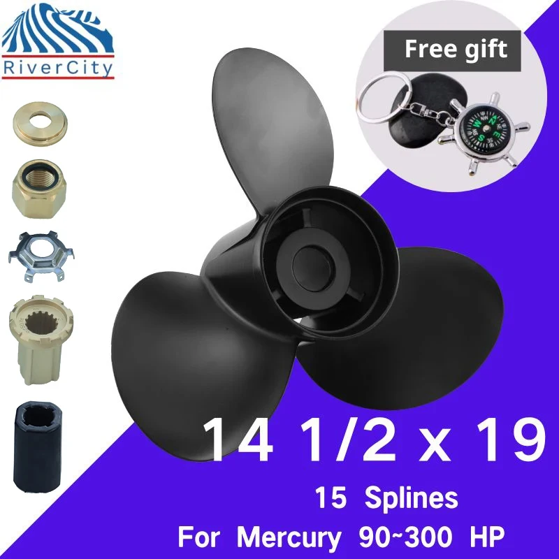 

Boat Propeller 14 1/2x19 For Mercury 90hp 100hp 115hp 125hp Outboard Screw Boat Motor Aluminum Propeller 3 Blade 15 Spline