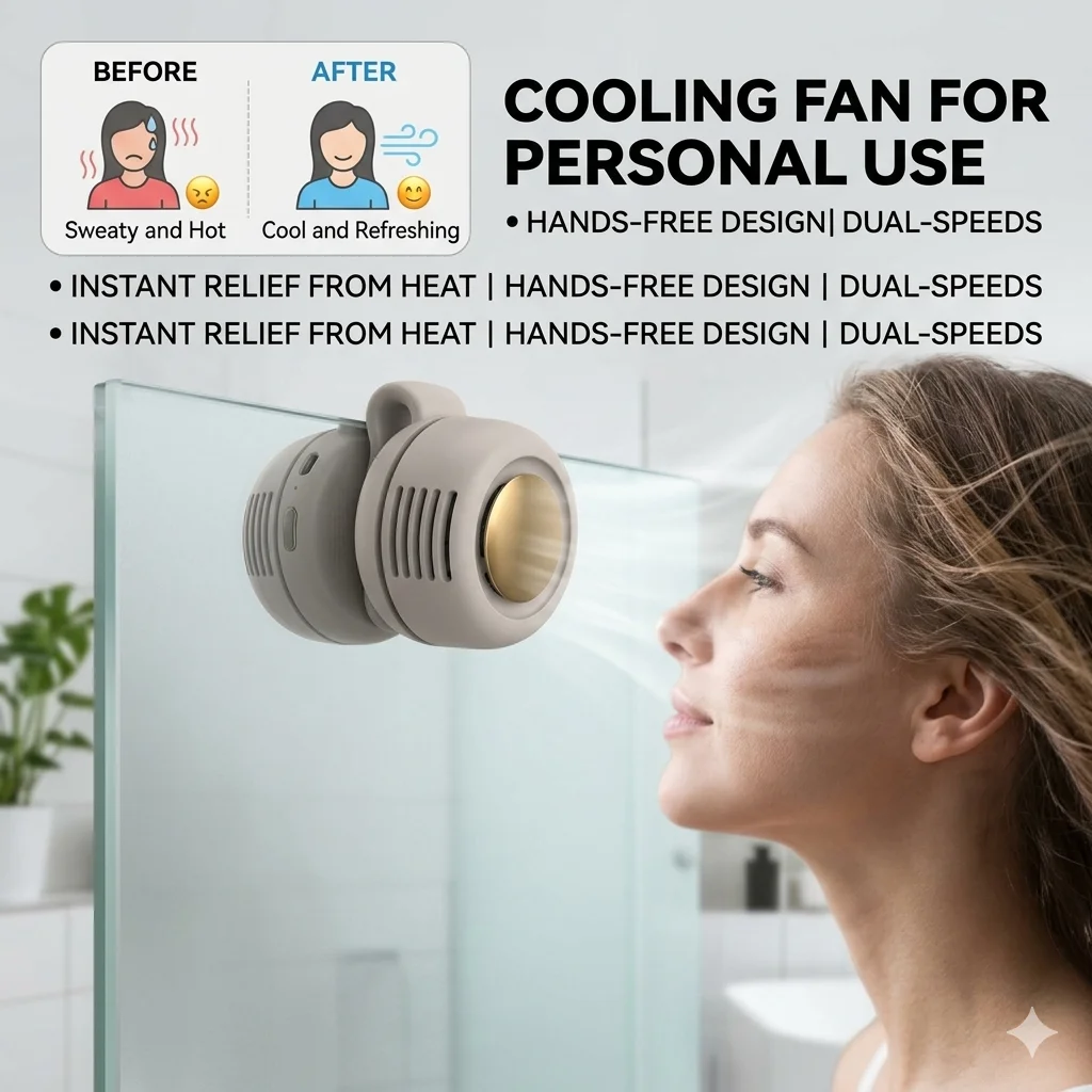 

Mini Clip Fan Hanging Waist Neck Fan 900mah Electric Air Cooling Fan USB Leafless Fan 3 Speeds Portable Cooler Air