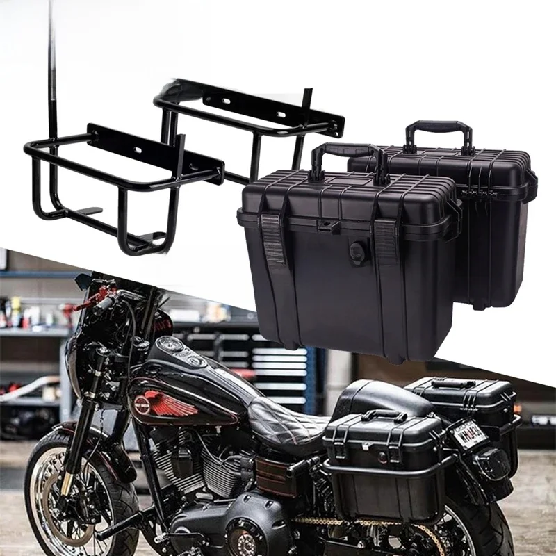 2x sakiewy boczne sakiewkowe z bagażnik uchwyt mocujący dla miękka końcówka Harley Deluxe Slim Sport slide Street Bob FLFB — zdjęcie 2