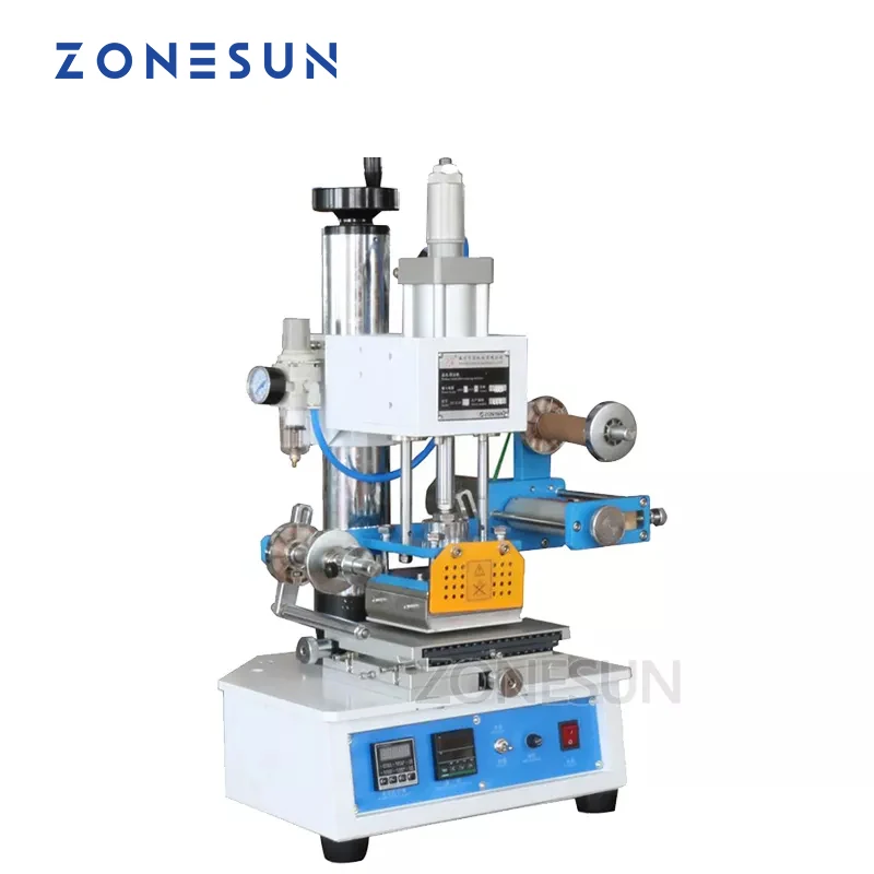 ZONESUN High Frequency LOGO Plastic Leather Heat Press Hot Foil Stamping Embossing Creasing Machine Tipper Printing Machine