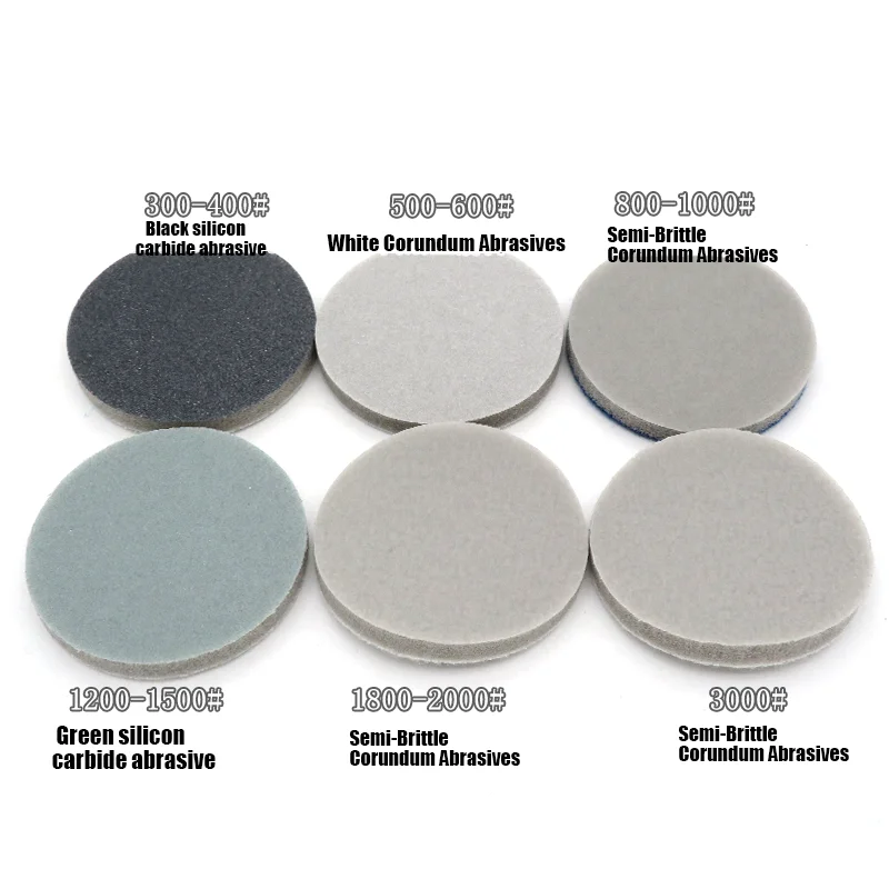 Amplas cakram spons amplas basah & kering 300-3000 Grit penghalus Hook Loop