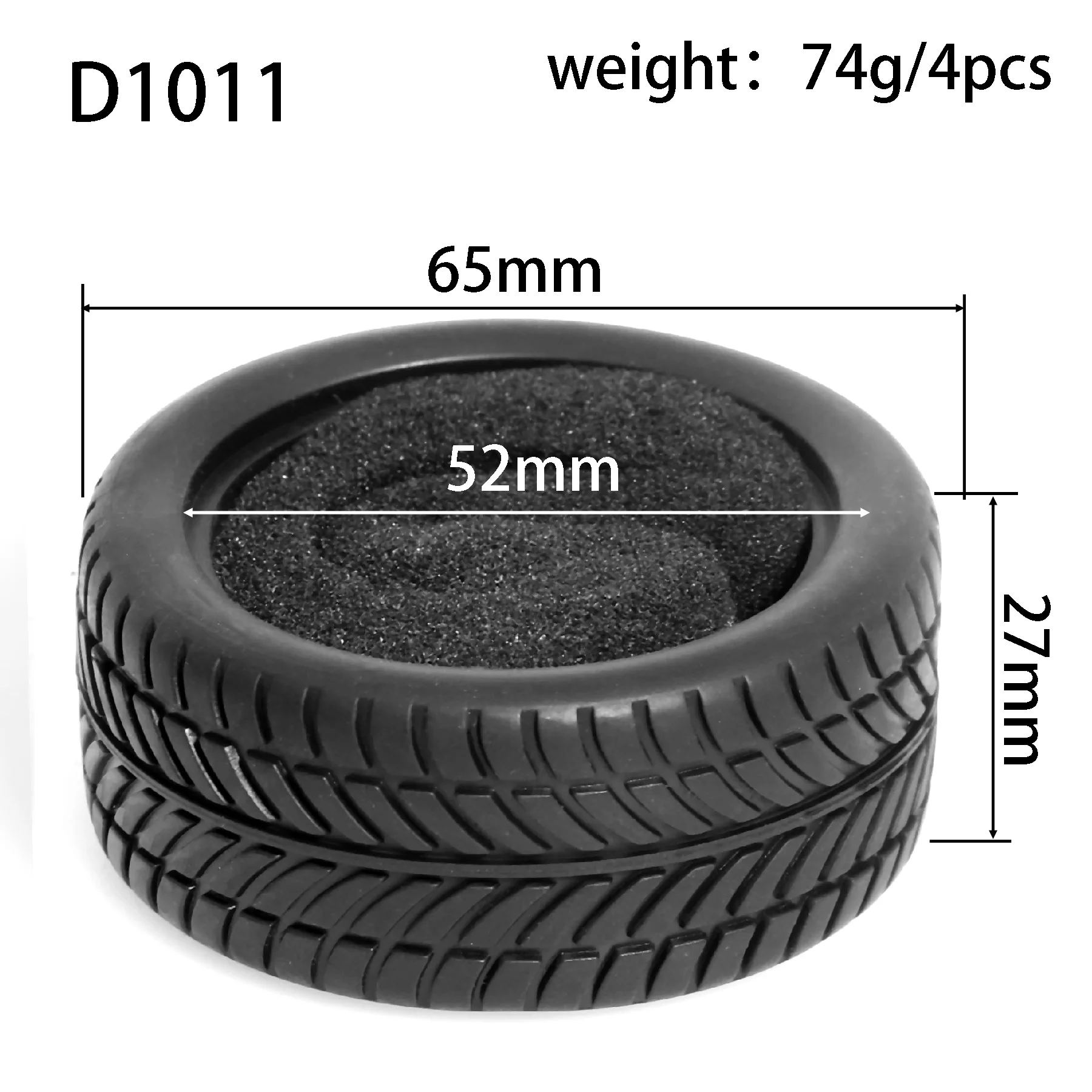 1:10 On-Road-Rennreifen 63–68 mm, Hot-Melt-Gummi mit hohem Griff, abriebfest für HSP Tamiya HPI – Detail 9
