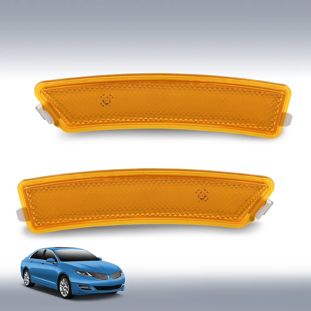 

1 пара отражателей бампера, боковой габаритный фонарь, подходит для Lincoln Mkz 2013-2016 годов, передняя левая и правая сторона, левая, водонепроницаемая, снегозащитная