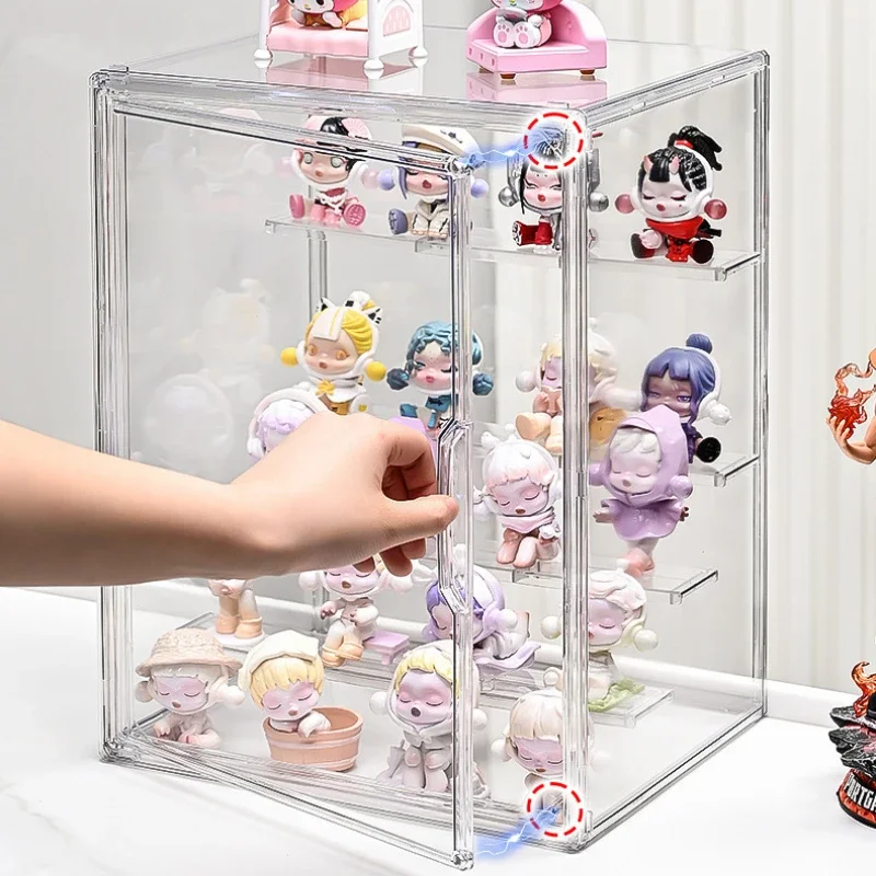 جديد أكريليك واضح أنيمي المقتنيات عرض موقف صندوق تخزين منظم أرقام صغيرة شارة حامل نموذج خزانة عرض