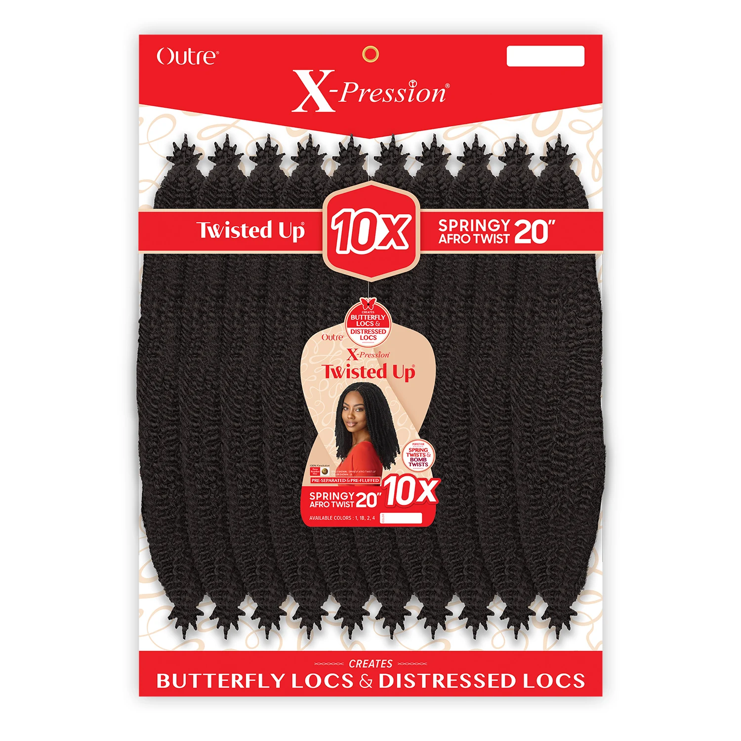 Outre Synthetic Crochet Braids X-Pression Twisted Up 10X Springy Afro Twist 20