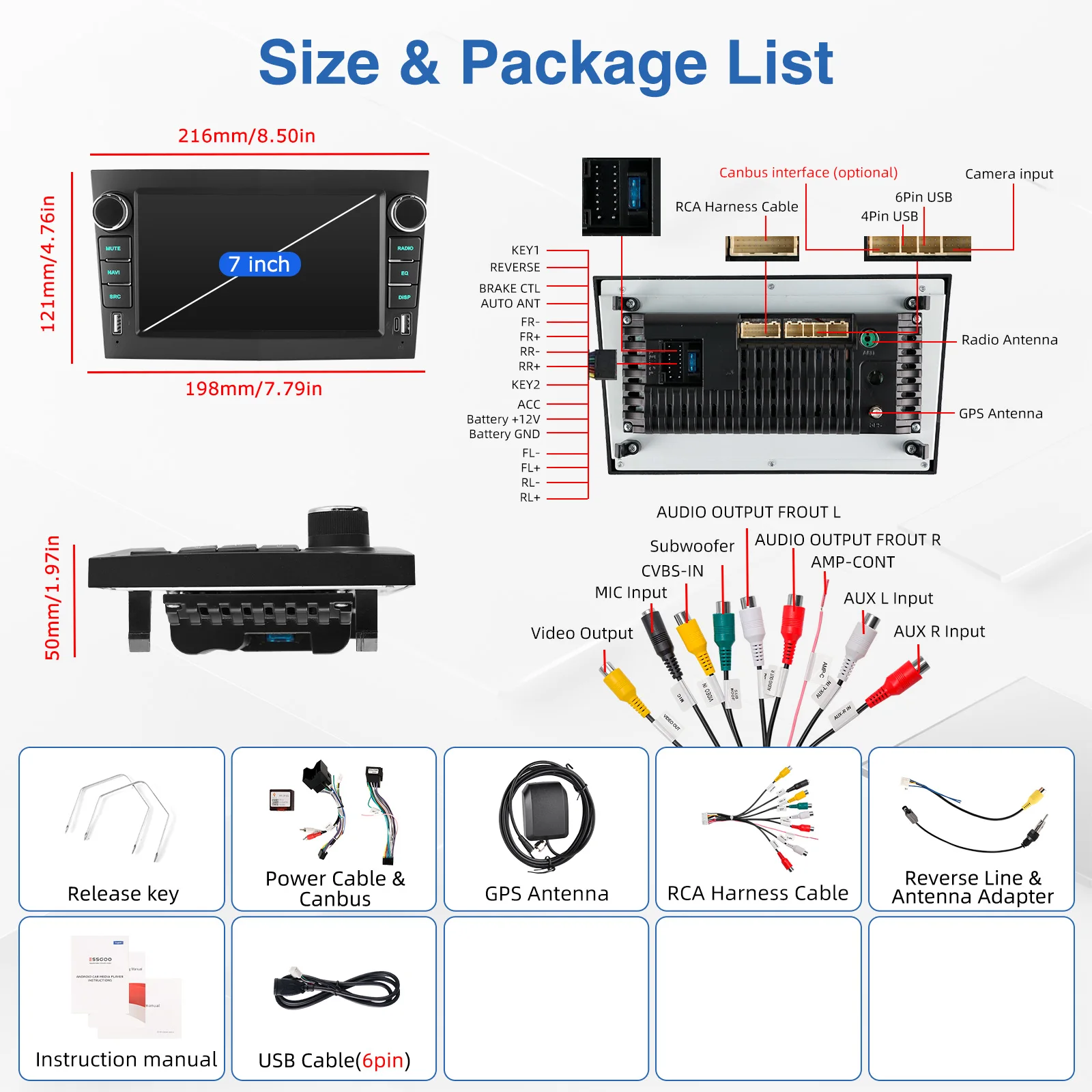MOPECT autoradio multimedia 4G 64G draadloze CarPlay auto voor Opel Astra Vectra Vauxhall Antara Zafira Corsa C D Vivaro Meriva