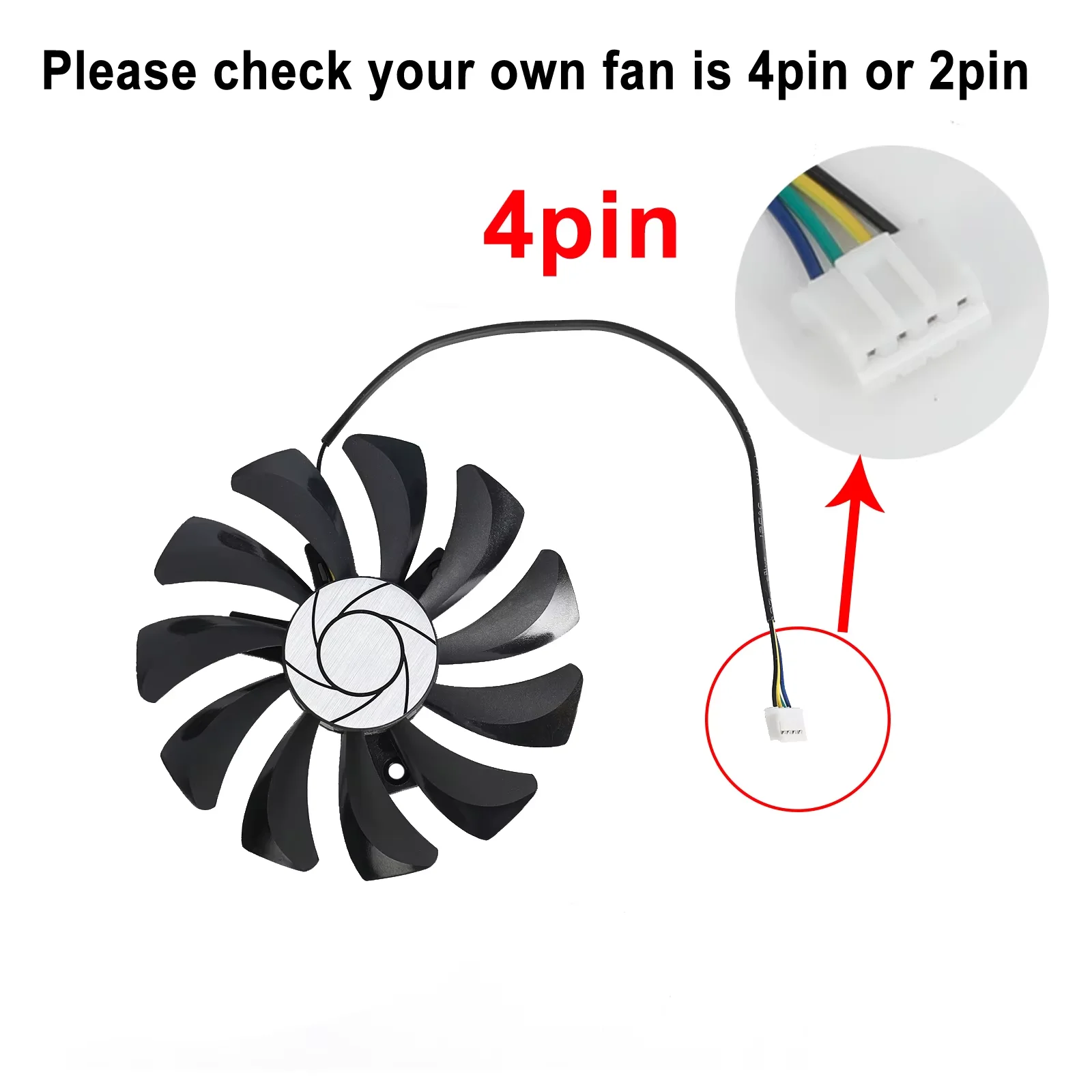HA9010H12F-Z 85mm 2/4pin GPU Cooling Fan Replacement For MSI Radeon RX460 RX 560 550 Aero ITX P106 Video Card Fans Repair Parts