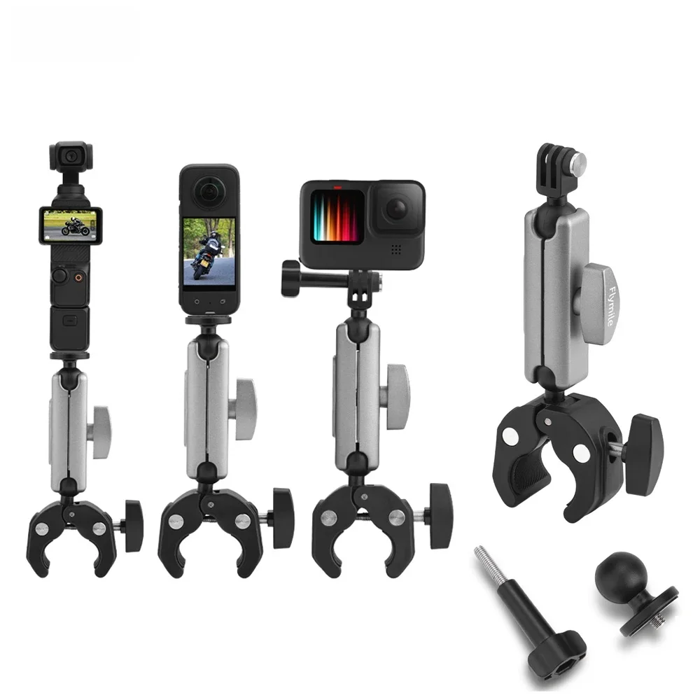 AliExpress Flymile Motorcycle Bicycle Holder Handlebar Mount Bracket For Pocket 3/4/Insta360 X5 X4/GoPro Anti-shake Camera Accessories