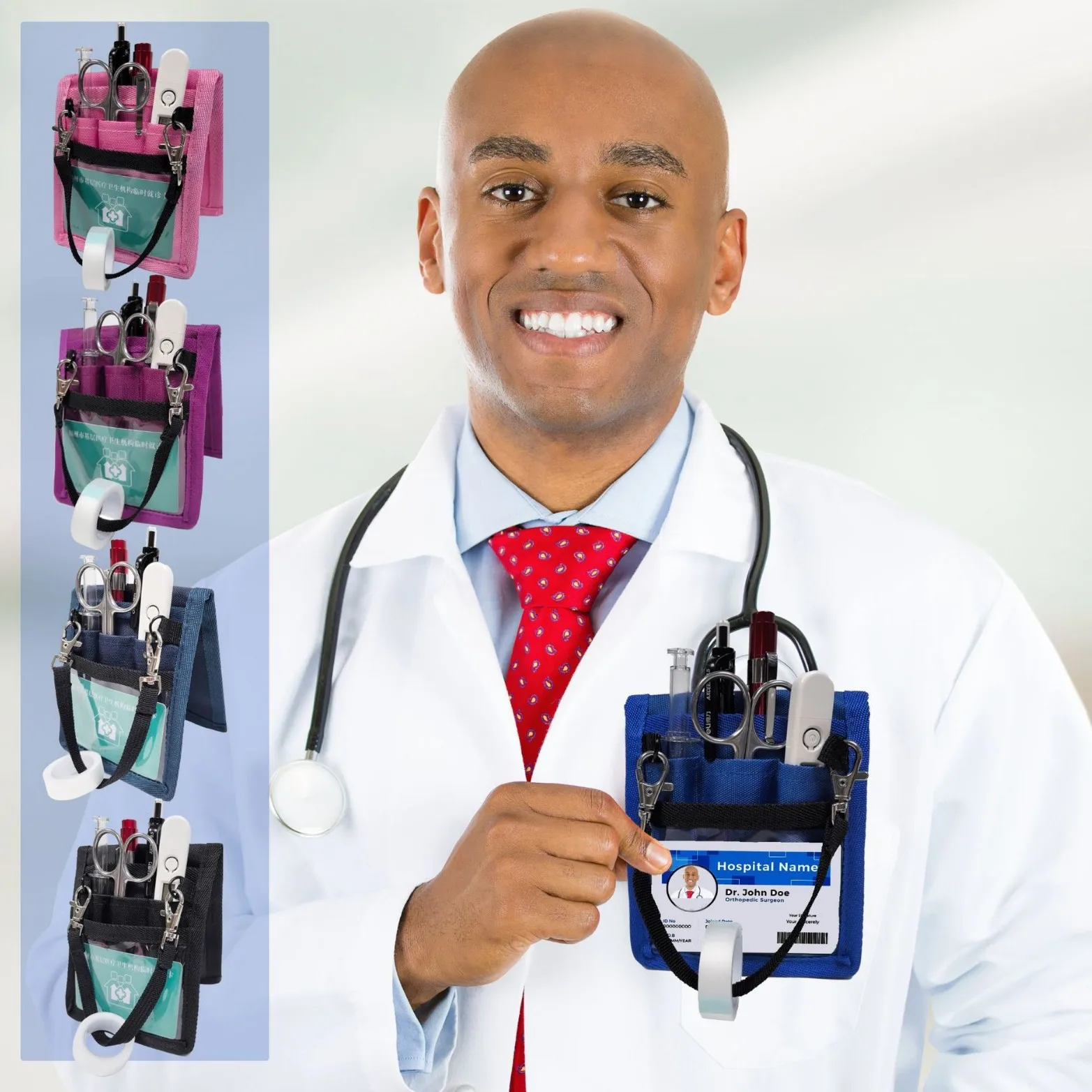 

Nurse Bag Portable Nurses Gift Men Women Multi Compartment Pockets Polyester Lightweight Practical Case Utility Organizer